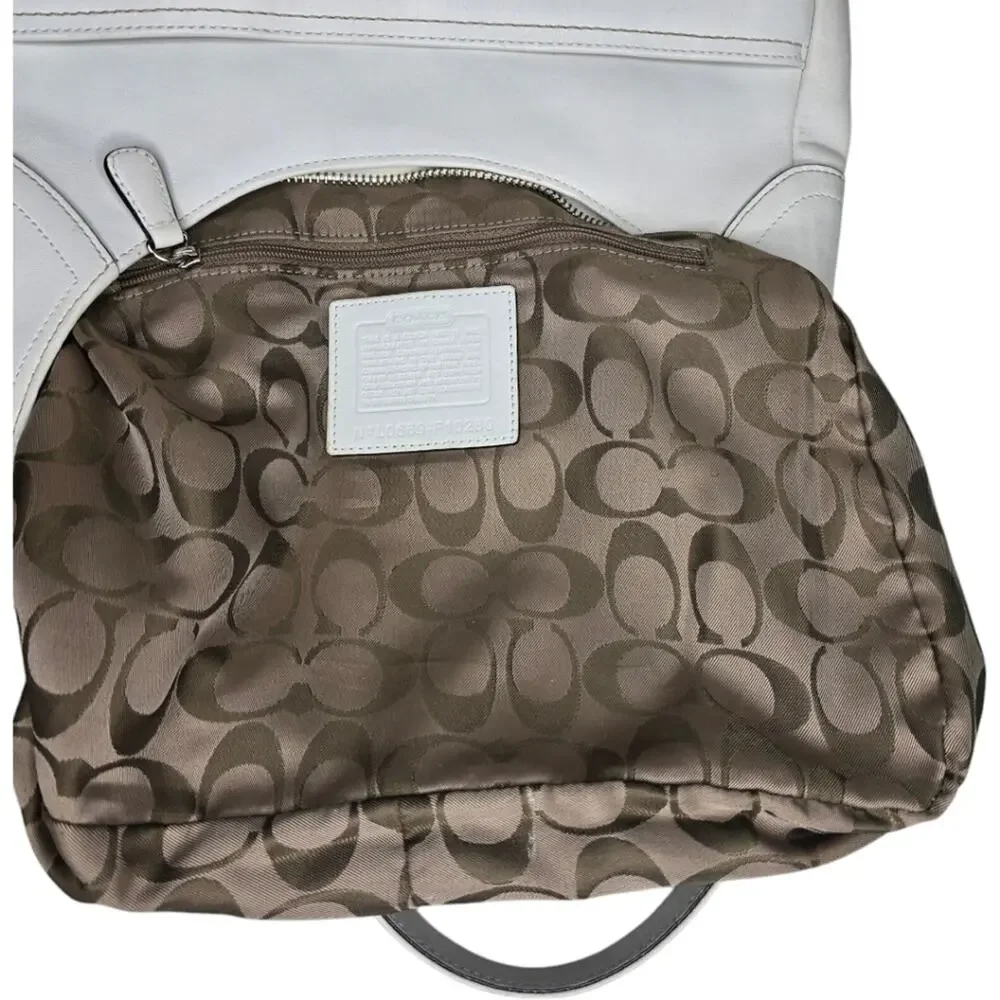 Coach Hamilton Tassel‎ Leather Hobo White F10280